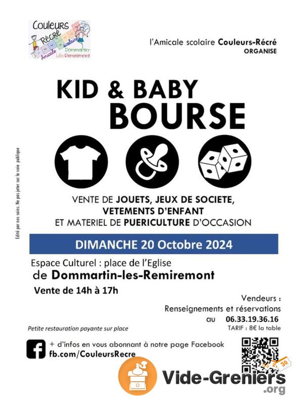 Bourse aux jeux et jouets, vêtements et puériculture