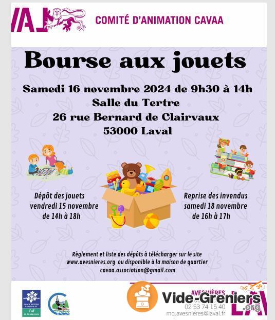 Bourse aux jouets et livres - salle du Tertre - Laval