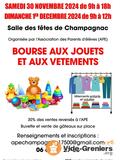 Bourse aux jouets et aux vêtements.