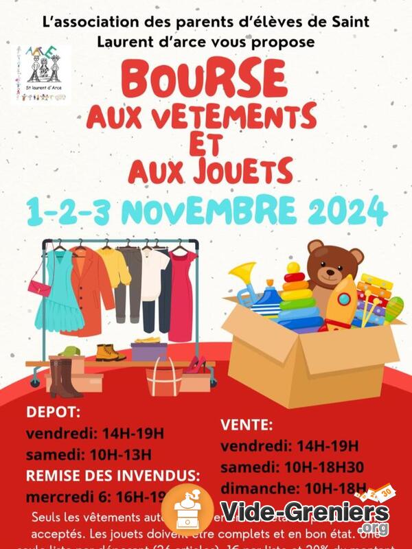 Bourse aux jouets et vêtements du 1er au 3 novembre