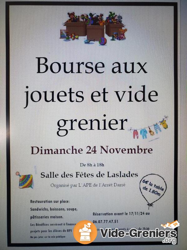 Bourse aux jouets et vide grenier organisé par l'APE