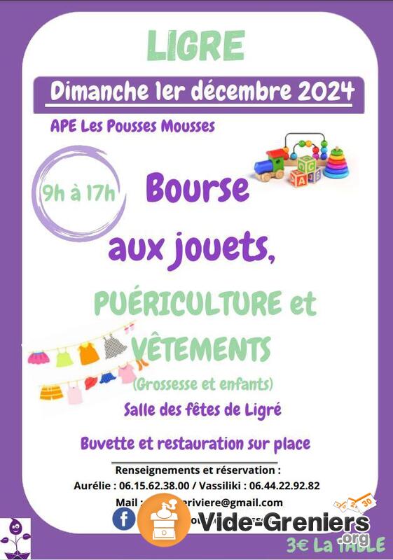 Bourse aux jouets de l'APE Rivière Ligré.