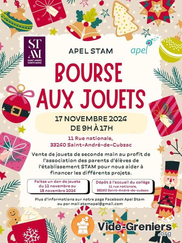 Bourse aux jouets de l'association des parents d'élèves STAM