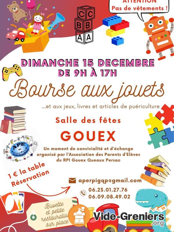 Bourse aux jouets, aux livres et articles de puériculture