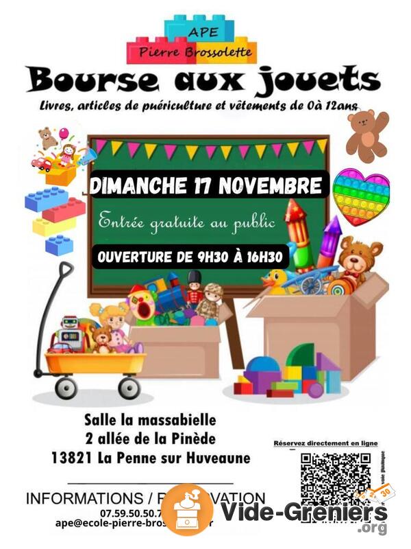 Bourse aux jouets, livres, et articles de puériculture