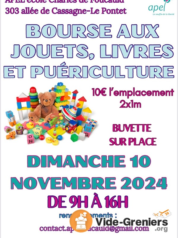 Bourse aux jouets, livres et puériculture