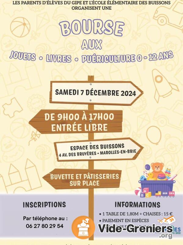 Bourse aux jouets, livres et puériculture