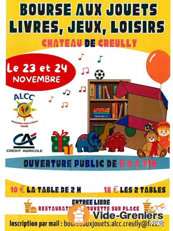 Bourse aux jouets, livres, jeux divers et créatifs.