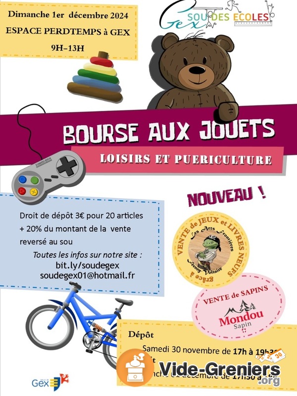 Bourse aux jouets, loisirs et puériculture