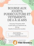 Bourse aux jouets, puériculture et vêtements de 0 à 16 ans