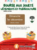 Bourse aux jouets puériculture et vêtements