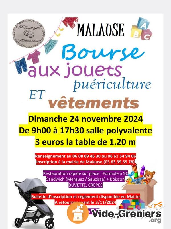 Bourse aux jouets, puériculture et vêtements