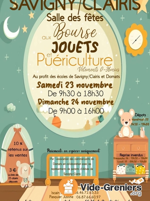 Bourse aux jouets, puériculture, vêtement