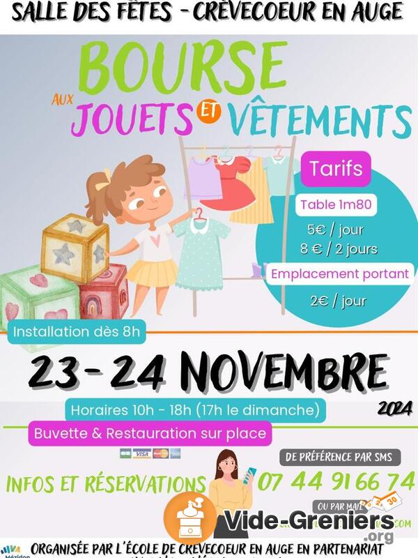 Bourse aux jouets, vêtements enfants -adultes, puericulture