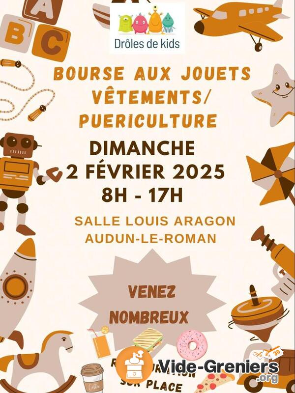 Bourse aux jouets, vêtements enfants et puériculture