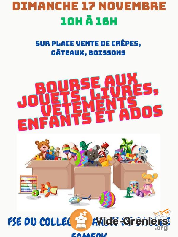 bourse aux jouets, vêtements et livres enfants et ados