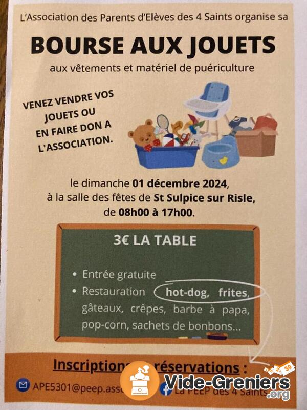 Bourse aux jouets, aux vêtements et matériel de puériculture