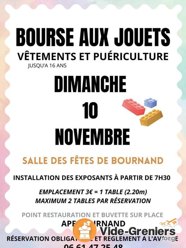 Bourse aux jouets, vêtements et puériculture