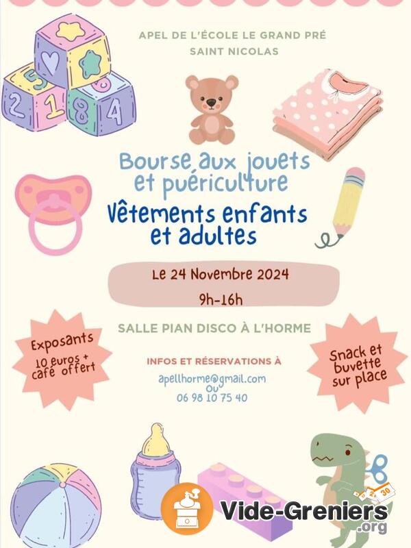 Bourse aux jouets, vêtements et puériculture