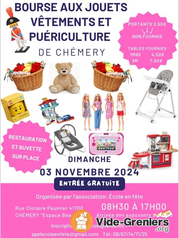 Bourse aux jouets vêtements puériculture