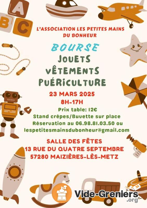 Bourse jouets vêtements puériculture