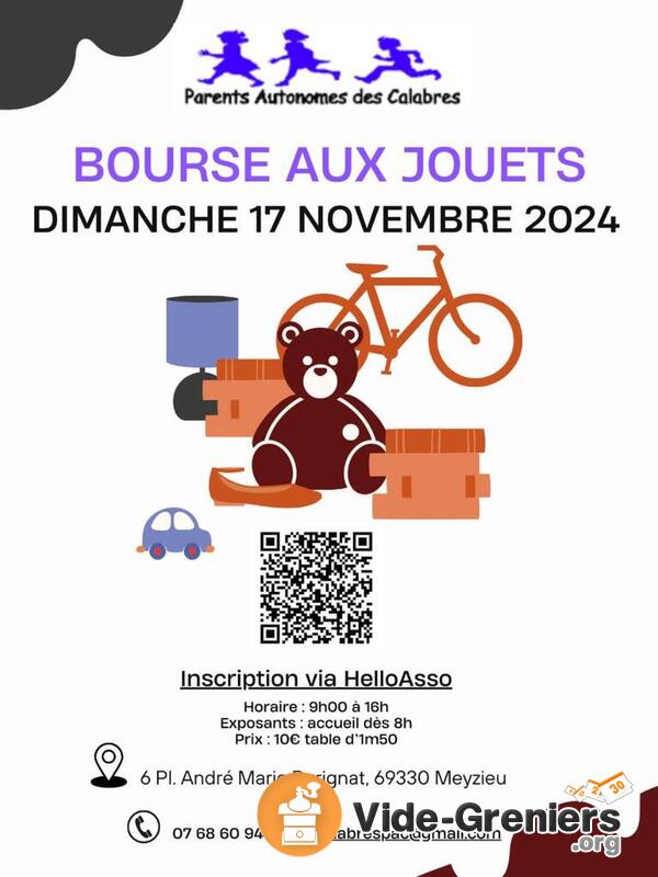 Bourse aux jouets, vêtements, puériculture