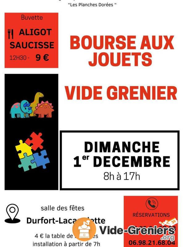 Bourse aux jouets, vide grenier - les Planches Dorées