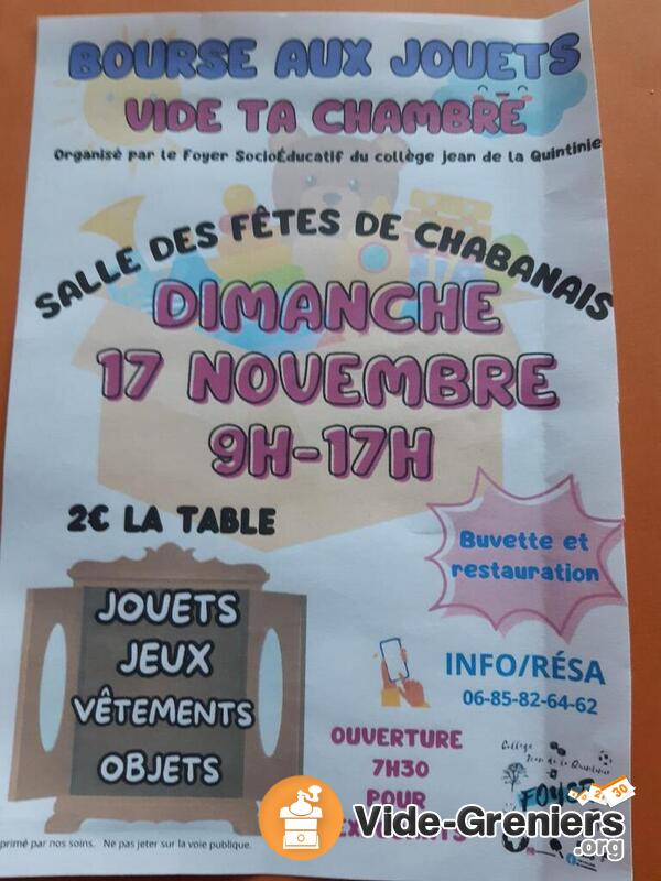 Bourse aux jouets - Vide ta chambre