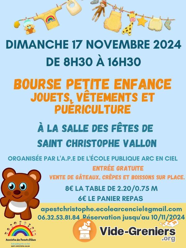 Bourse petite enfance, vêtements, jouets, puériculture