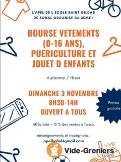 Bourse vêtements (0-16 ans), puériculture, jouets, jeux