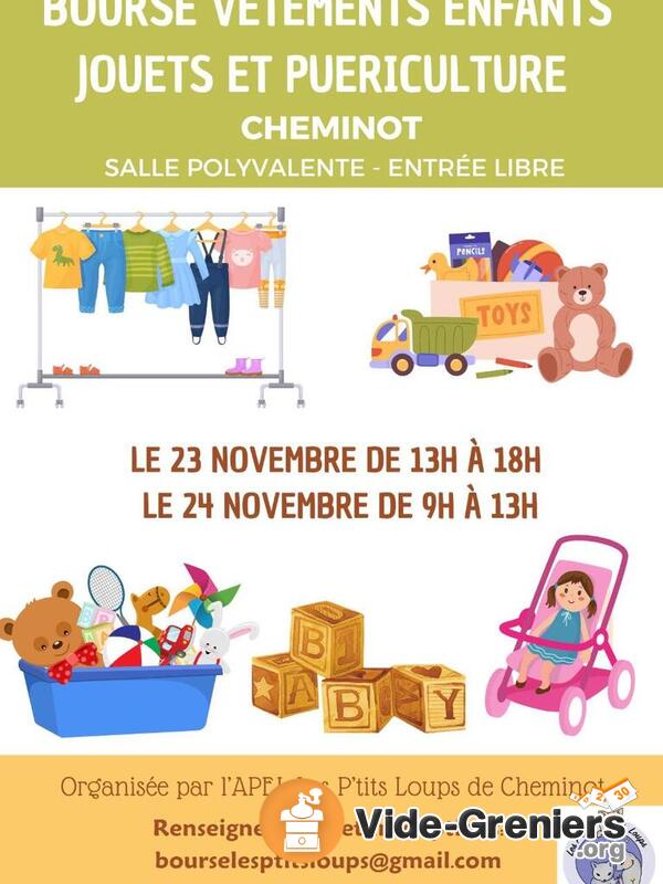 bourse vêtements enfants, jouets et puericulture