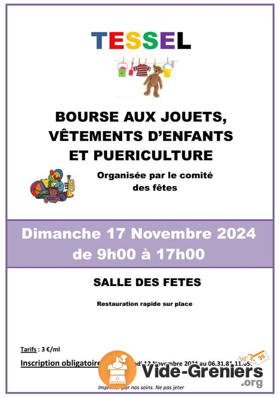 Bourse aux vêtements d'enfants, jouets et puériculture