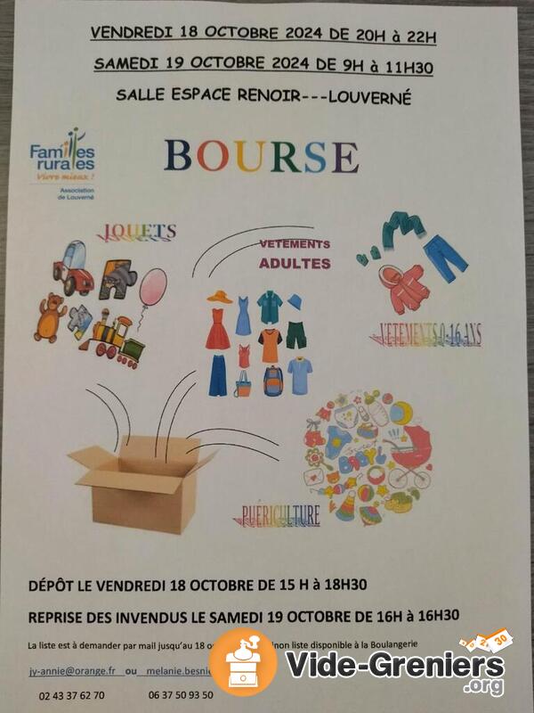 Bourse aux vêtements enfants..adultes, puéricultrice, jouets