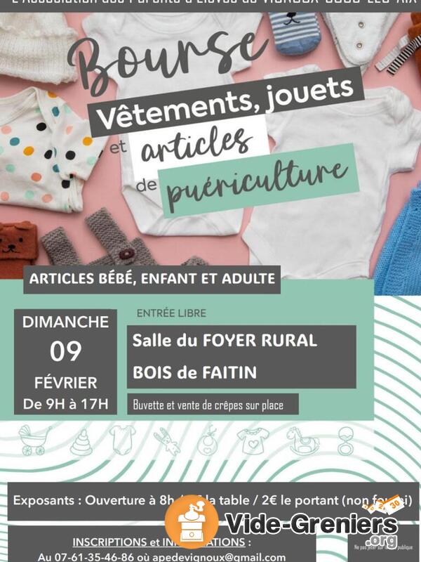 Bourse aux vêtements, jouets et articles de puériculture