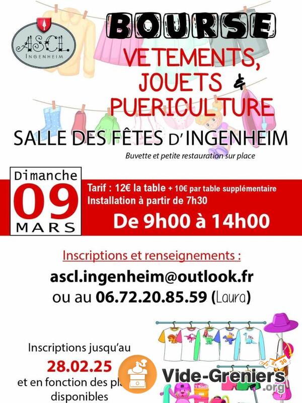 Bourse vêtements jouets et puériculture