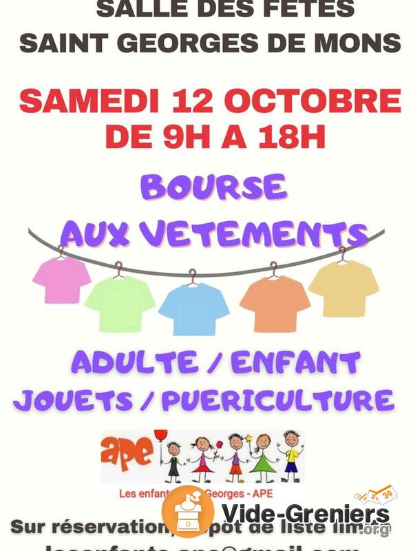 Bourse vêtements jouets et puériculture