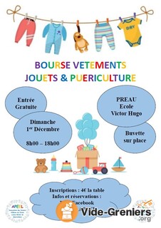 Photo de l'événement Bourse aux vêtements, jouets et puériculture APEEL