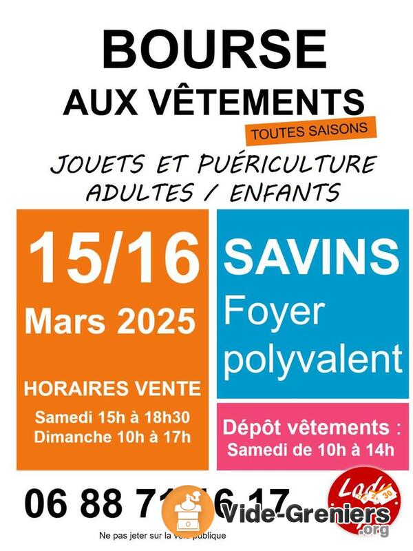 Bourse aux vêtements - Jouets et Puériculture - Lady Cop's