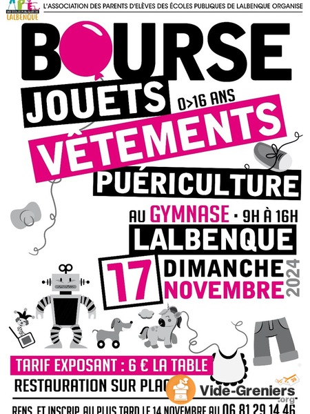 Bourse vêtements, jouets, puériculture