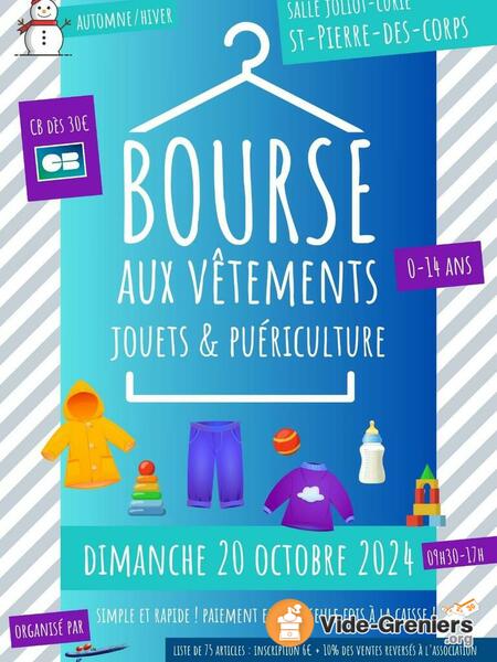 Bourse aux vêtements, petite puériculture et jouets