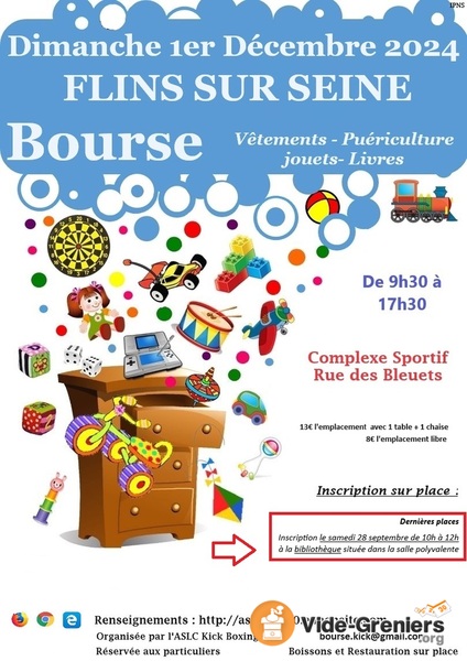 Bourse aux vêtements, puériculture, jouets et livres