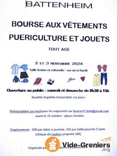 Bourse aux vêtements tout âge, puériculture, jouets