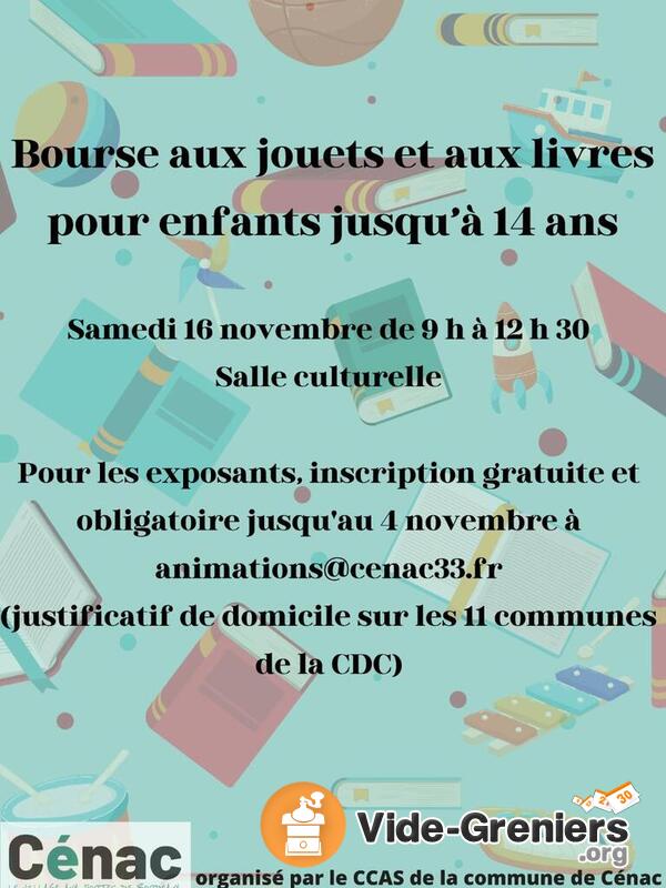 Bourses aux jouets et aux livres jusqu'à 14 ans