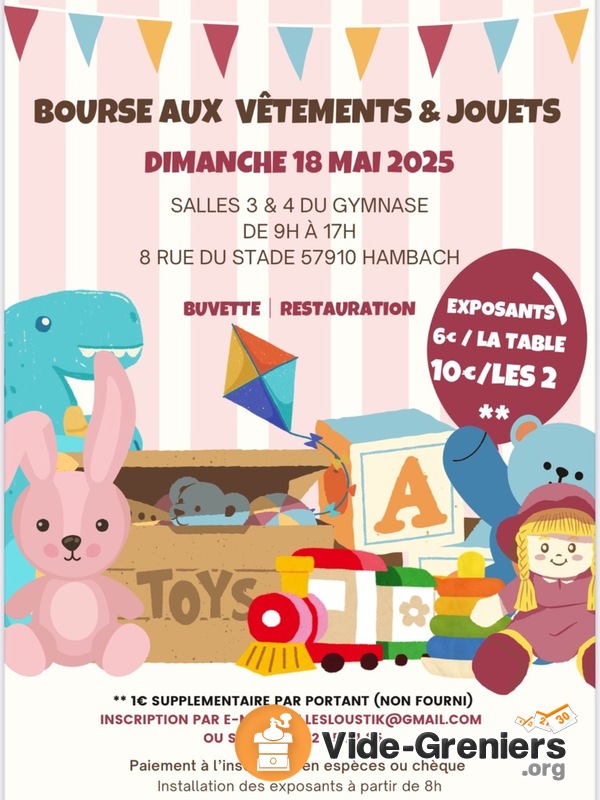 Bourses vêtements et jouets