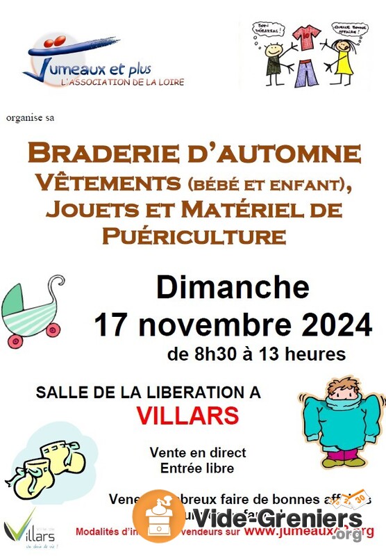 Braderie d'automne vêtements, jouets, matériel puériculture