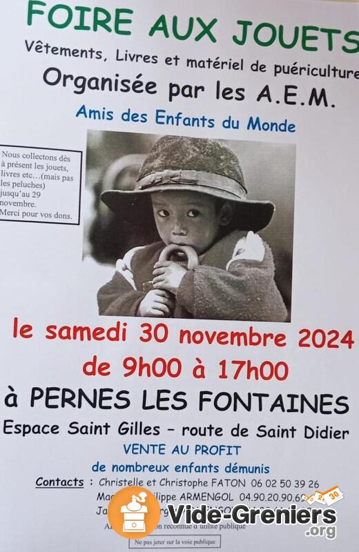 Foire aux jouets des AEM. Amis des Enfants du Monde