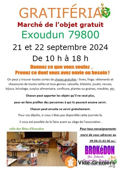 GRATIFERIA- marché de l'objet gratuit EXOUDUN