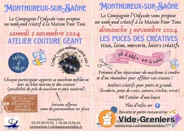 Puces des créatives et atelier couture géant