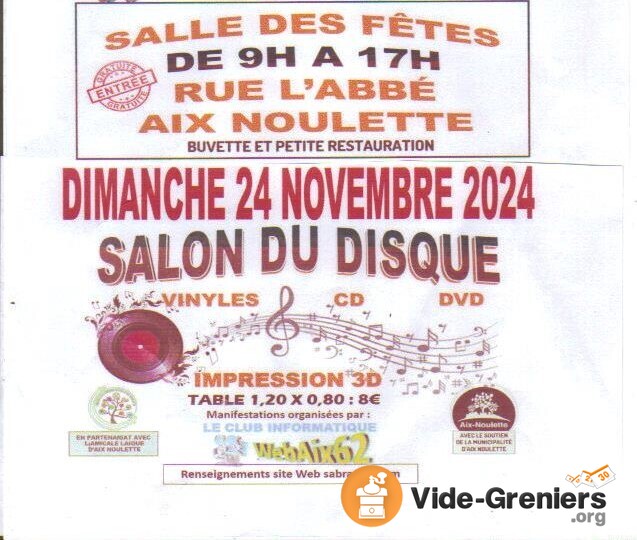 Salon du Disque Vinyles 33t 45t Maxi Cd Dvd