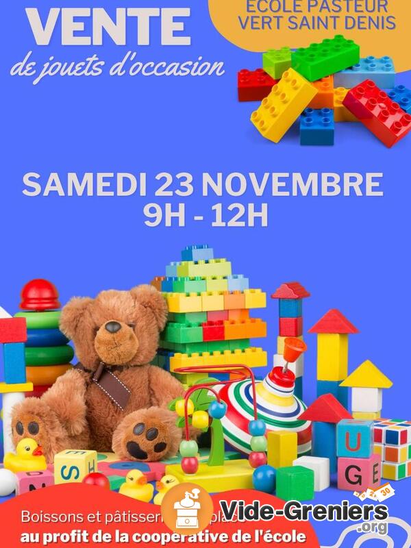 Vente de jouets d'occasion à l'école Pasteur (Vert Saint Den